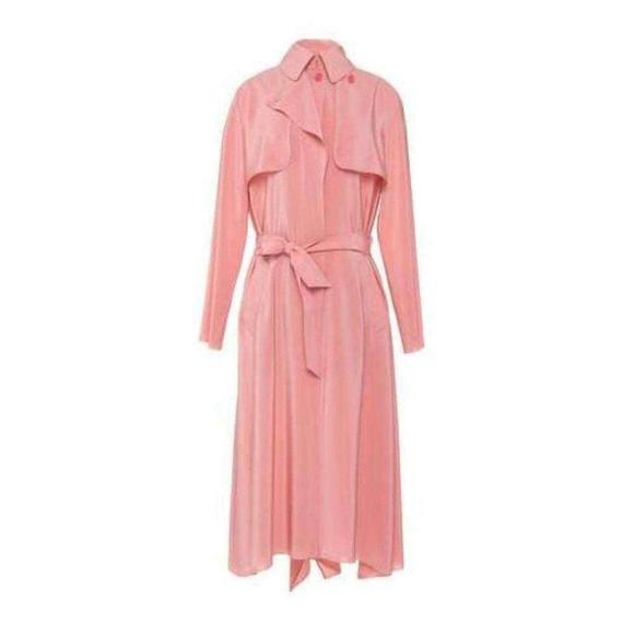 Cedric Charlier - Pink Silk Georgette Trench Coat - FR 42